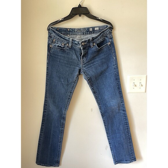 Miss Me Style JP6048T3 Straight Chain Studs Fleet De Lis Blue Jeans Size 30 - Picture 3 of 14